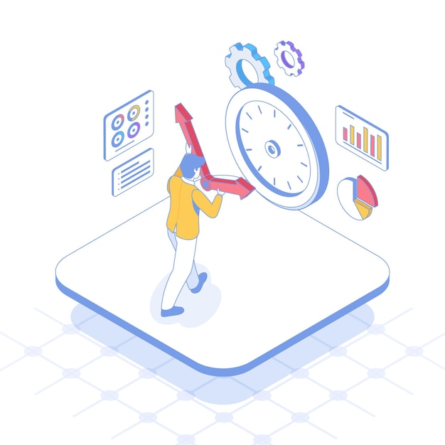 isometric-outline-time-management-concept_52683-55736 isometric-outline-time-management-concept_52683-55736